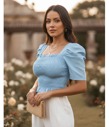 Cropped Lastex Azul - Ref.:...