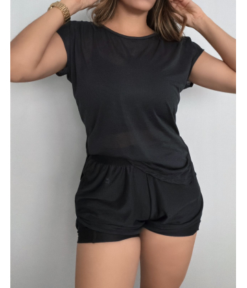 Camisa Fitness Preto -...