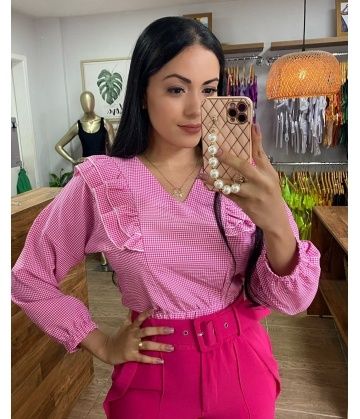 Blusa Babados Pink - Ref.: B2328 Roupas Club Mariposa Biquinis - 1